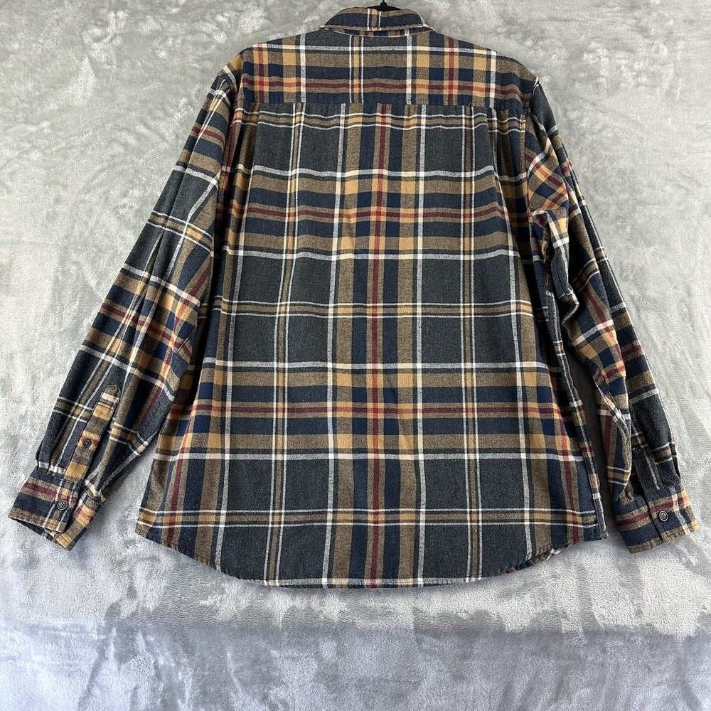Weatherproof Vintage Shirt Men's L Blue Tan Red Plaid Flannel Lumberjack Outdoor - Picture 8 of 8